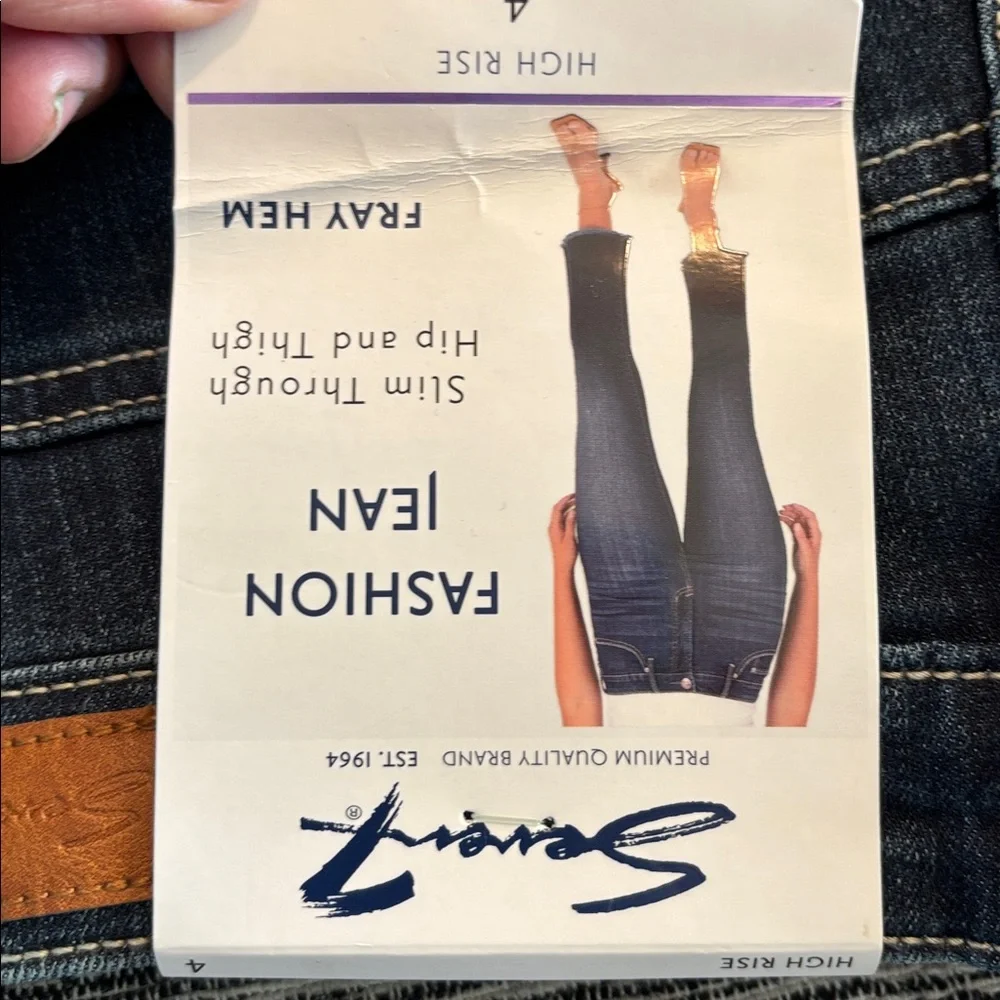 Seven7 High Rise Frayed Hem Jeans - Picture 6 of 6